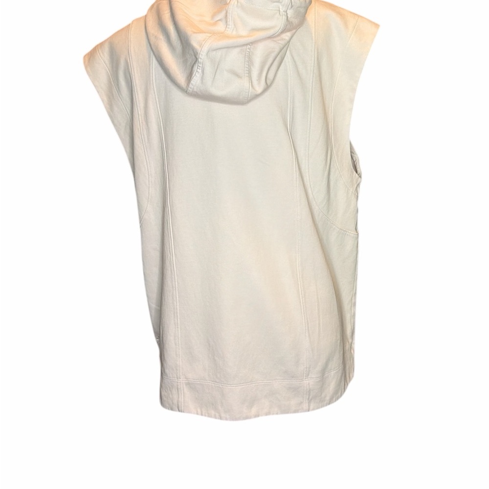 Athleta Cream Retroplush Sleeveless Hoodie Tank - Picture 4 of 6